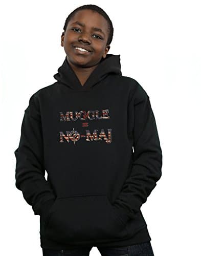 Image of Absolute Cult Fantastic Beasts Boys No Muggle No Maj Hoodie Black 12-13 years