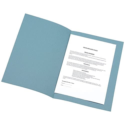 Image of Q-Connect Square Cut Folder Lightweight 180gsm Foolscap Blue (Pack of 100)