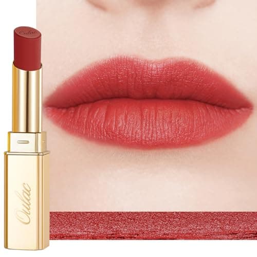 Image of Oulac Red Matte Lipstick for Women Hydrating Highly Pigmented Matte Finish Lip Color Lightweight Smooth Formula Non-Drying Waterproof Lipstick Long Wear, Vegan&Cruelty Free Lip Makeup RM03