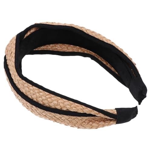 Image of TEHAUX Stylish Straw Woven Headband for Women, Lightweight Comfortable Hair Hoop with Simple Structure, Hair Accessory for Party and Banquet