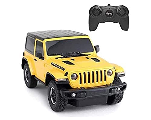 Image of RASTAR Jeep Wrangler JL 1:24 RC Toy Car, Remote Control Car, yellow, for Kids Girls Toddlers