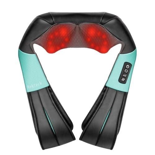 Image of Nekteck Shiatsu Neck and Back Massager with Soothing Heat, Electric Deep Tissue 3D Kneading Massage Pillow for Shoulder, Leg, Full Body Muscle Pain Relief, Car, Office and Home Use (Blue)