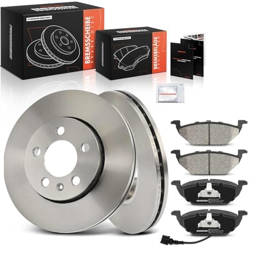 Image of Frankberg Brake Kit incl. 2x Brake Disc + 4x Brake Pad Front Compatible with Golf IV 1J1 Fabia II 542 Polo 9A 9N Fabia II Estate 545 Replace# 5Z0615301B
