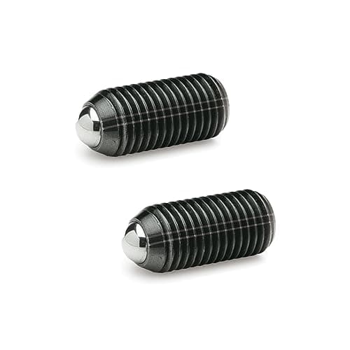 Image of Ganter Normelemente GN 615.3-M20-KS 3-M20-KN Spring Plungers with Hex Socket, Silver, Thread d1: M20, Pack of 2