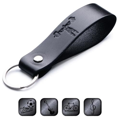 Image of MAGOR Leather Keyring – Sustainable Gift with Hot Embossed Message for Your Loved One, Perfect for Men & Women, Handmade Full-Grain Leather (Sport)