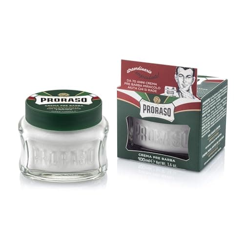 Image of Proraso Pre Shave Cream, 100ml, Refreshing and Toning Pre Shaving Cream with Eucalyptus Oil and Menthol, Made in Italy, Green