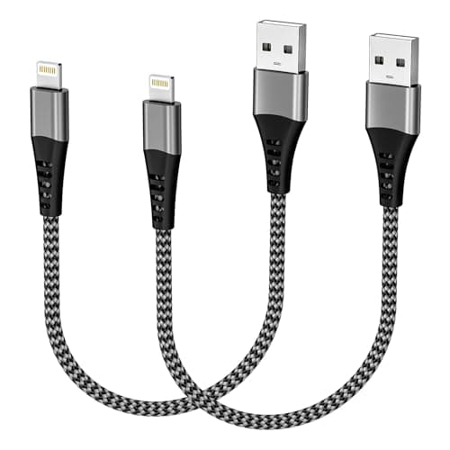 Image of iPhone Charger Cable Short 30CM 2Pack, MFi Certified iPhone Lightning Cable 0.3M Short iPad Charging Cord Nylon iPad USB Wire Fast Charging iPod Lead Wire for iPhone 14 13 12 11 Pro Max XS 8 7