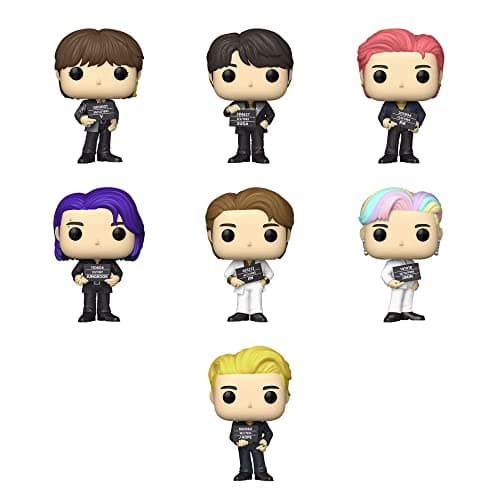 Image of Funko BTS (Butter) Pop! Rocks Complete Set (7) - Jungkook, Jin, Suga, V, J-Hope, RM, Jimin - Vinyl Figures - Black, Dark Brown, Orange