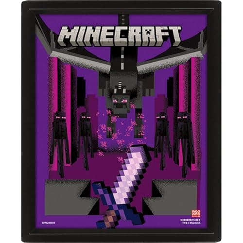 Image of Minecraft Lenticular Poster – Official 3D Minecraft Wall Art Featuring Iconic Scenes, Lenticular Print, Perfect for Gamers, Kids, or Collectors, Ideal for Room Decor, Gifting, or Display