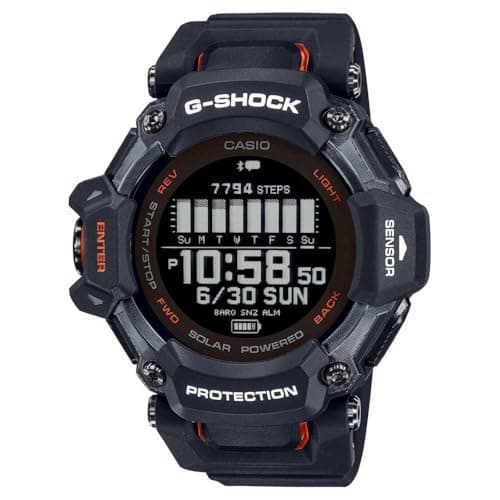 Image of Casio GBD-H2000-1AER Digital Quartz Watch with GPS, Rate Monitor, Stopwatch, Light, Solar Powered, Water Resistance 200 Metres, Black Resin Case, Men's