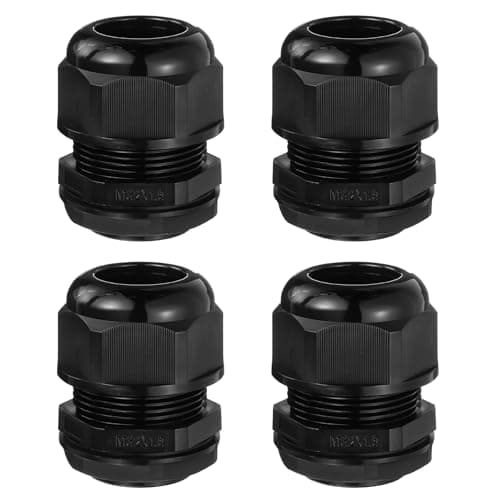 Image of sourcing map 4 Pcs M32 Cable Gland, 6-7mm 4 Wire Holes Waterproof Nylon Joint for Cable Fixing, Wiring, Repairing, Gland Replacement, Electrical Appliances, Black