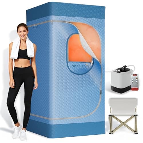 Image of Sauna Box, Upgraded Portable Sauna for Home 5-Layer Waterproof, 3L 1200W Steamer, 9 Levels, Dual YKK Zippers, Big Folding Chair, 99 Mins Timer, Remote Control, Steam Sauna Room Personal Saunas Tent