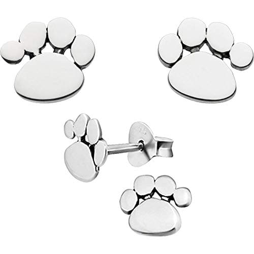 Image of JennyWrenJewels Paw Prints Dog Stud Earrings | UK 925 Sterling Silver | Dachshund Sausage dog | Scottie Dog | PUG | Paws | Jewellery for women girls Children