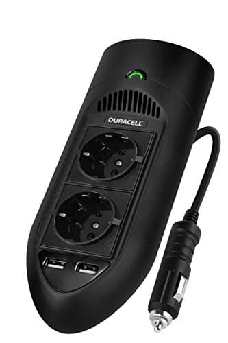 Image of Duracell DRINV15-EU 175 Watt Twin Socket Inverter (12 V to 230 V, Dual USB Output) Black