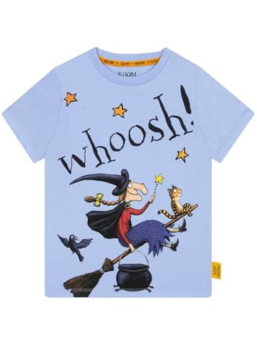 Image of Room on the Broom Girls Tshirt | Cotton T Shirt | Witch Girls’ T-Shirt | Kids Clothes | Blue 4-5 Years
