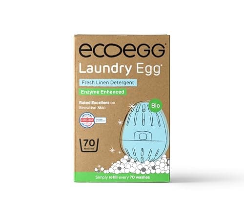 Image of Ecoegg Bio Laundry Egg with 70 washes included | Fresh Linen Laundry Detergent | No phosphates, no palm oil, no chlorine bleach or petrochemicals | Sensitive Skin