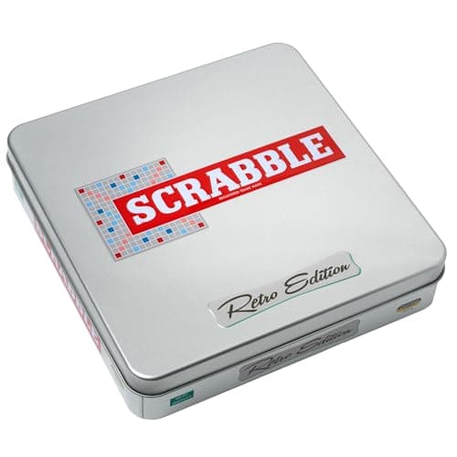 Image of Ideal | Scrabble Retro Edition Tin | Beautifully presented in a collector's tin with wooden racks and tiles | Classic Games | For 2-4 Players | Ages 10+