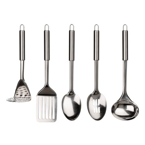 Image of Premier Housewares 804792 Kitchen Set 5 Pieces Cooking Utensils Set Utensil Set Stainless Steel Cooking Kitchen Utensil Set Kitchen Utensils 34x12.2x11.8 cm