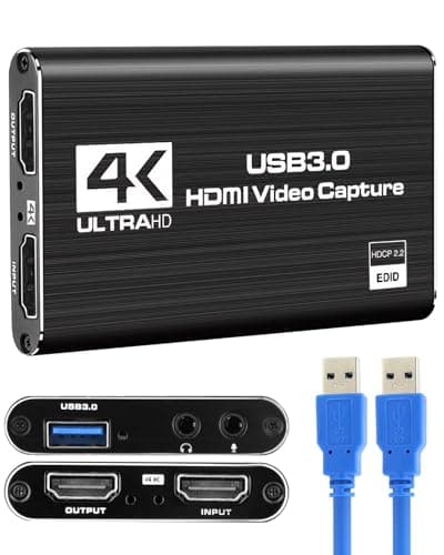 Image of 4K HDMI Video Capture Card, USB 3.0 Video Capture Device Full, HD 1080P 60FPS Game Capture Card for Streaming Recording PS5 Nintendo Switch Xbox Camera PC OBS