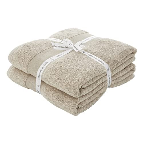 Image of Catherine Lansfield, Natural, Bath Sheet Pair