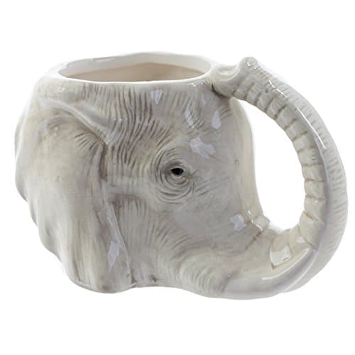 Image of TRTO 1Pcs Ceramic Shaped Head Mug Elephant Ideal for Hot Beverages, Dishwasher Safe and Microwave
