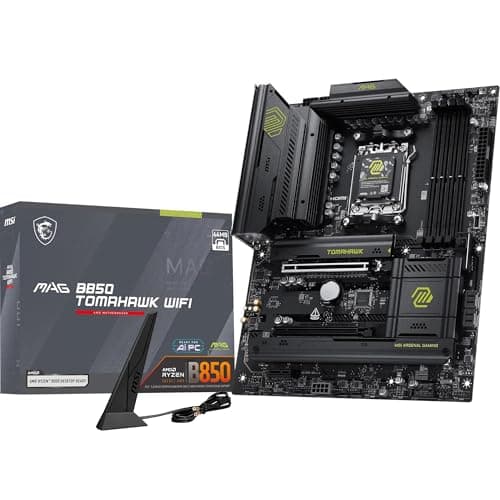 Image of MSI MAG B850 TOMAHAWK WIFI Motherboard, ATX - Supports AMD Ryzen 9000/8000 / 7000 Processors, AM5-80A SPS VRM, DDR5 Memory Boost 8200+ MT/s (OC), PCIe 5.0 x16, M.2 Gen5, Wi-Fi 7, 5G LAN