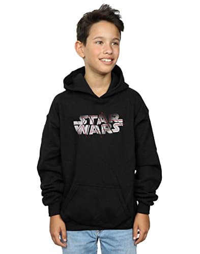 Image of Star Wars Boys The Last Jedi Spray Logo Hoodie 7-8 Years Black