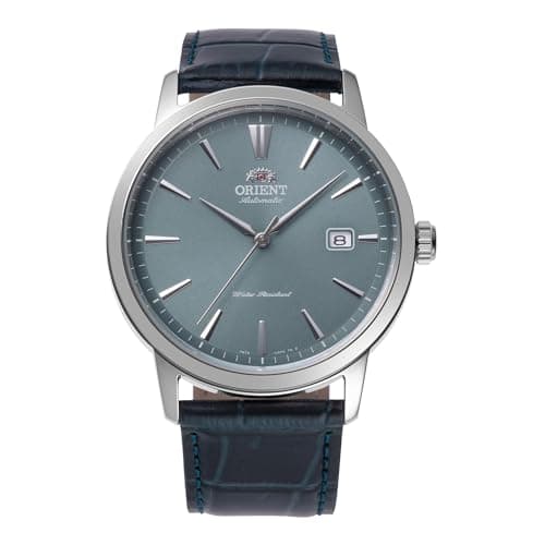Image of Orient Contemporary Symphony III – Men's Automatic and Manual Winding Mechanical Casual Blue Leather Strap Stainless Steel Case Blue Dial Analogue Display – RA-AC0F14L