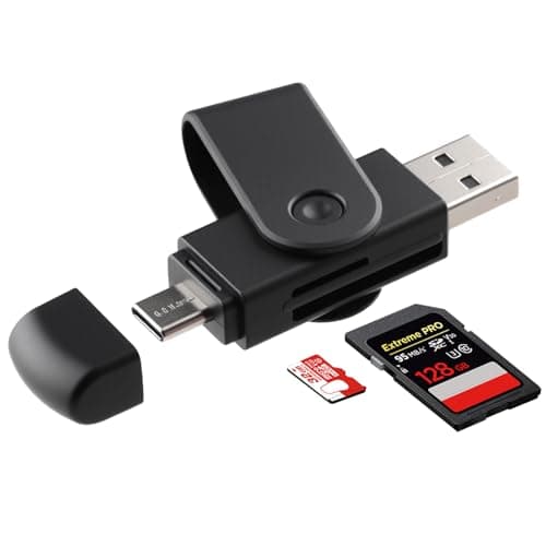Image of SD Card Reader USB C USB 3.0 Memory Card Reader Adapter High-Speed for SDXC SDHC Micro-SD Micro SDXC UHS-I Compatible with iPhone 15 16 17 Plus Pro MacBook iPad Android Galaxy S24 etc