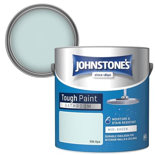 Image of Johnstone's - Bathroom Paint - Silk Spa - Mid Sheen Finish - Stain Blocker Paint - Use in Moist & Damp Areas - Low Odour - Dry in 1-2 Hours - 12m2 Coverage per Litre - 2.5L