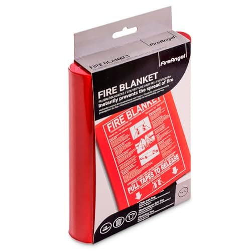 Image of FireAngel 1 x 1 M Fire Blanket for Kitchen, Home, Caravan, Campervan, Safety Accessories, with Hard, Wipe Clean Cover