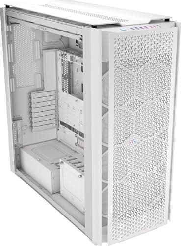 Image of CORSAIR 9000D RGB AIRFLOW Super Full-Tower PC Case – Fits up to 18x 120mm, 7x 140mm, or 4x 200mm Fans – InfiniRail™ Fan Mounting – iCUE LINK System Hub Included – No Fans Included – White