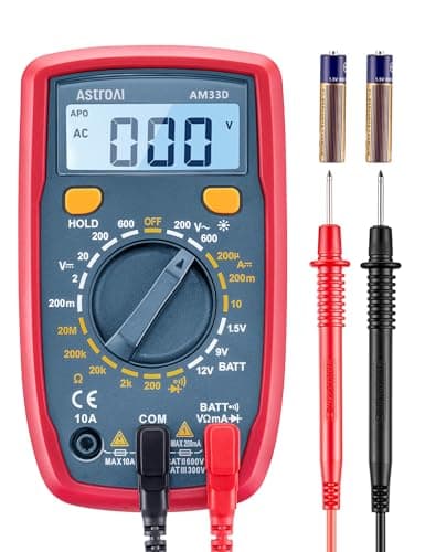 Image of AstroAI Digital Multimeter Voltmeter Ohmmeter Ammeter Multi Tester Meter with Backlit LCD Electronic Test Meter Measures Voltage, Current, Resistance; Tests Continuity, Diode（Blue）
