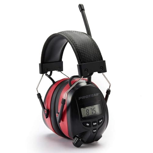 Image of PROTEAR Rechargeable Ear Defenders with Bluetooth, FM/AM Digital Radio and Built-in Microphone, Ear Protector with Hands-Free Calling, Wireless Headphones for Working and Industrial, SNR 30dB