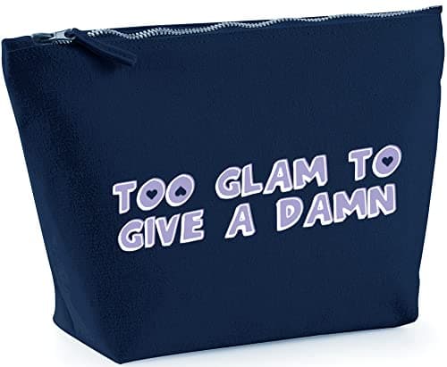Image of Hippowarehouse Too Glam To Give A Damn printed make up cosmetic wash bag 18x19x9cm