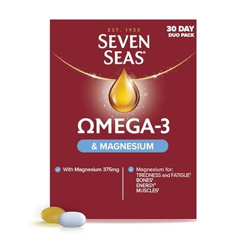 Image of Seven Seas Omega-3 Fish Oil & Magnesium, Omega-3 + Vitamin D for Whole Body Health+, Duo Pack: 30 Capsules + 30 Tablets, 1 Month Supply