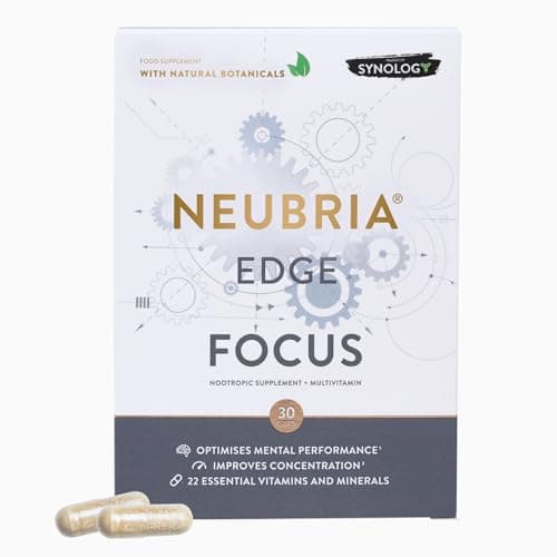 Image of NEUBRIA Edge Focus Supplement – Multivitamin + Nootropics Brain Support with Bacopa Monnieri, Ashwagandha, Rhodiola, Ginkgo Biloba, Sage, Blueberry & Rosemary – Potent Cognitive Formula – 30 Capsules