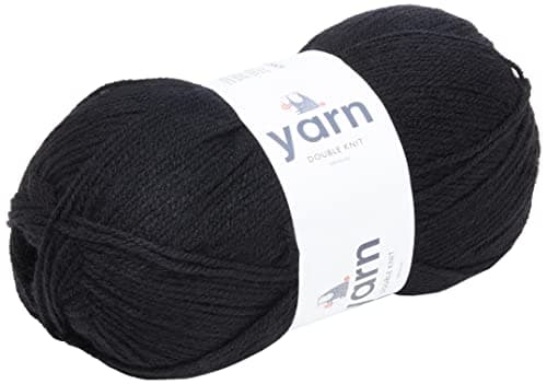 Image of KORBOND DK Black Yarn - 100g Acrylic Wool - Lightweight, Hypoallergenic & Durable Double Knit Crochet Yarn Knitting Wool (290m Total)