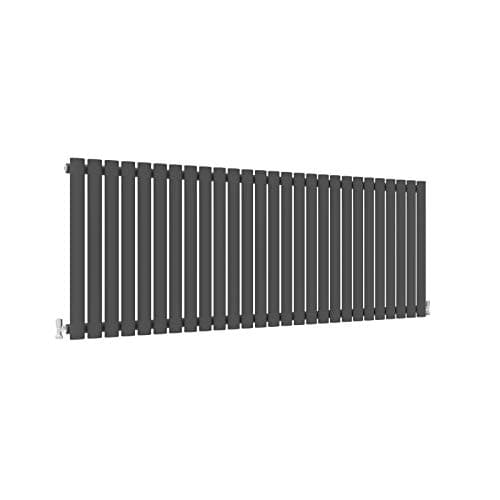 Image of Horizontal Column Anthracite Radiator Oval Single Designer Radiator 600x1593mm Central Heating Interior Design