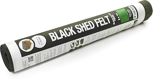 Image of Black Shed Roofing Felt Roll – Heavy-Duty Weatherproof Roof Covering for Sheds, Kennels, Hutches, Portable Buildings, Waterproof - Durable (1m x 3m)