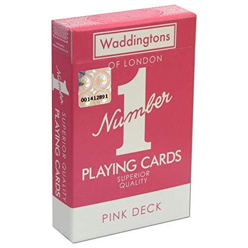 Image of Waddingtons Number 1 Classic Pink Playing Card Game, play your favourite games from snap, poker and blackjack with this stylish deck, travel game, great gift and toy for boys and girls aged 6 plus