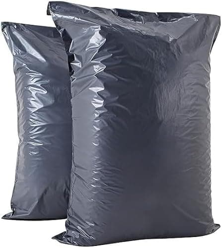 Image of Tezraftaar® 500 x Polythene Mailing Bags 12" x 16" Grey Poly Postal Packaging Postage Shipping Mailers for Clothes