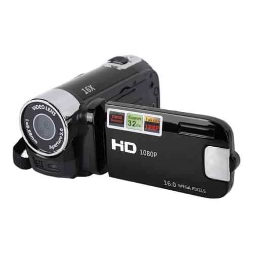 Image of Fulkued Camcorder Video Camera,1080P 16MP mini Dv Camcorder,2.7in TFT Screen 16X Digital Video Camera with Fill Light and USB Cable(Black)