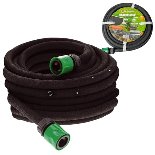 Image of 15m Hozelock Compatible Porous Soaker Hose - Garden Drip Irrigation Watering Pipe Metre | Leaky Garden Irrigation Soaker Hose Pipe | Ideal Watering Solution for All Plants and Vegetables - Black