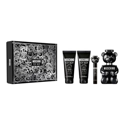 Image of Moschino Toy Boy Eau de Parfum Gift Set 2025-100ml EDP, 100ml Shower Gel, 100ml Aftershave Balm, 10ml Travel Spray