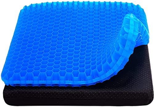 Image of Boenkush New Gel Seat Cushion, Honeycomb Design Double Thick Gel Cushion with Relieving Back coccyx Pain Pressure, for Car Office Home Wheelchair&Chair