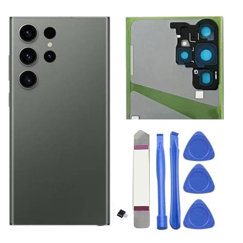Image of Galaxy S23 Ultra Back Glass Cover Housing Door Replacement for Samsung Galaxy S23 Ultra Rear Glass Replacement with Pre-Installed Tape and Camera Lens + Repair Kit Genuine Rear Housing (Green)