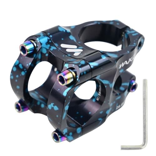 Image of ROADNADO Bike Stem 31.8mm Handlebars 35mm Short MTB Stem Aluminum Alloy CNC Lightweight Bicycle Stem for MTB, BMX, Mountain Bike, Road Bike (Black Blue-Camouflage)