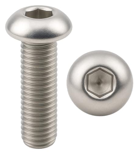Image of Screws Stainless Steel M12 x 25 mm Rounded Head BTR Diameter 12 x 25 mm Cylinder Screw M12 x 25 mm BHC Hexagon Socket (Allen Key) Stainless Steel A2-70 (V2A/304) DIN ISO 7380-1: Pack of 5 ProRaje