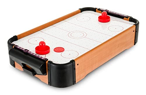 Image of Almineez Portable Air Hockey Table top Playing Arcade Game Indoor Outdoor Family Fun Time – Ideal for Kids Adults – Battery Operated Blower – Christmas Birthday Gift
